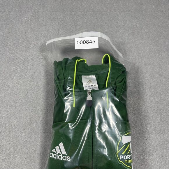 adidas Portland Timbers Jacket Men Large Green Spellout FullZip Hood Season 2011 - Picture 13 of 13